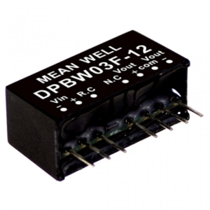 DPBW03F-12 Mean Well DC-DC Converter PCB mount; Input 9-36Vdc; Dual Output ±12Vdc at 0.125A; SIP Through hole package