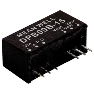 DPB09C-05 Mean Well DC-DC Regulated Converter PCB mount; Wide Input 36-75Vdc; Dual Output +-5Vdc at +-0.8A; SIP through hole package; Remote ON/OFF