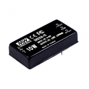 DKE10C-05 Mean Well DC-DC Converter PCB mount; Input 36-72Vdc; Output +/-5Vdc at 1A; DIP Through hole package