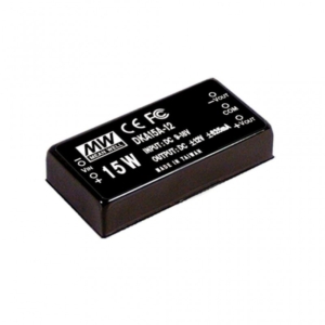 DKA15C-15 Mean Well DC-DC Converter PCB mount; Input 36-72Vdc; Output +/-15Vdc at 0.5A; DIP Through hole package