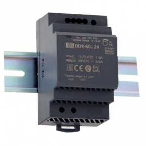 DDR-60G-12 Mean Well DC-DC Ultra slim Industrial DIN rail converter; Input 9-36Vdc; Single Output 12Vdc at 5A