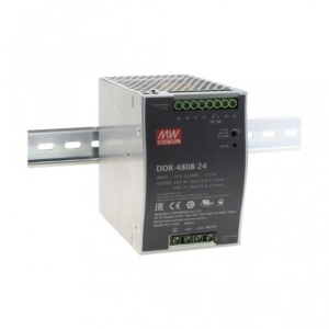 DDR-480B-48 Mean Well DC-DC Ultra slim Industrial DIN rail converter; Input 16.8-33.6Vdc; Single Output 48Vdc at 10A; DC OK and remote ON/OFF