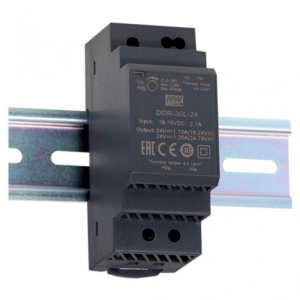 DDR-30G-12 Mean Well DC-DC Ultra slim Industrial DIN rail converter; Input 9-36Vdc; Single Output 12Vdc at 2.5A