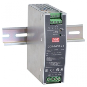 DDR-240D-24 Mean Well DC-DC Ultra slim Industrial DIN rail converter; Input 67.2-154Vdc; Single Output 24Vdc at 10A