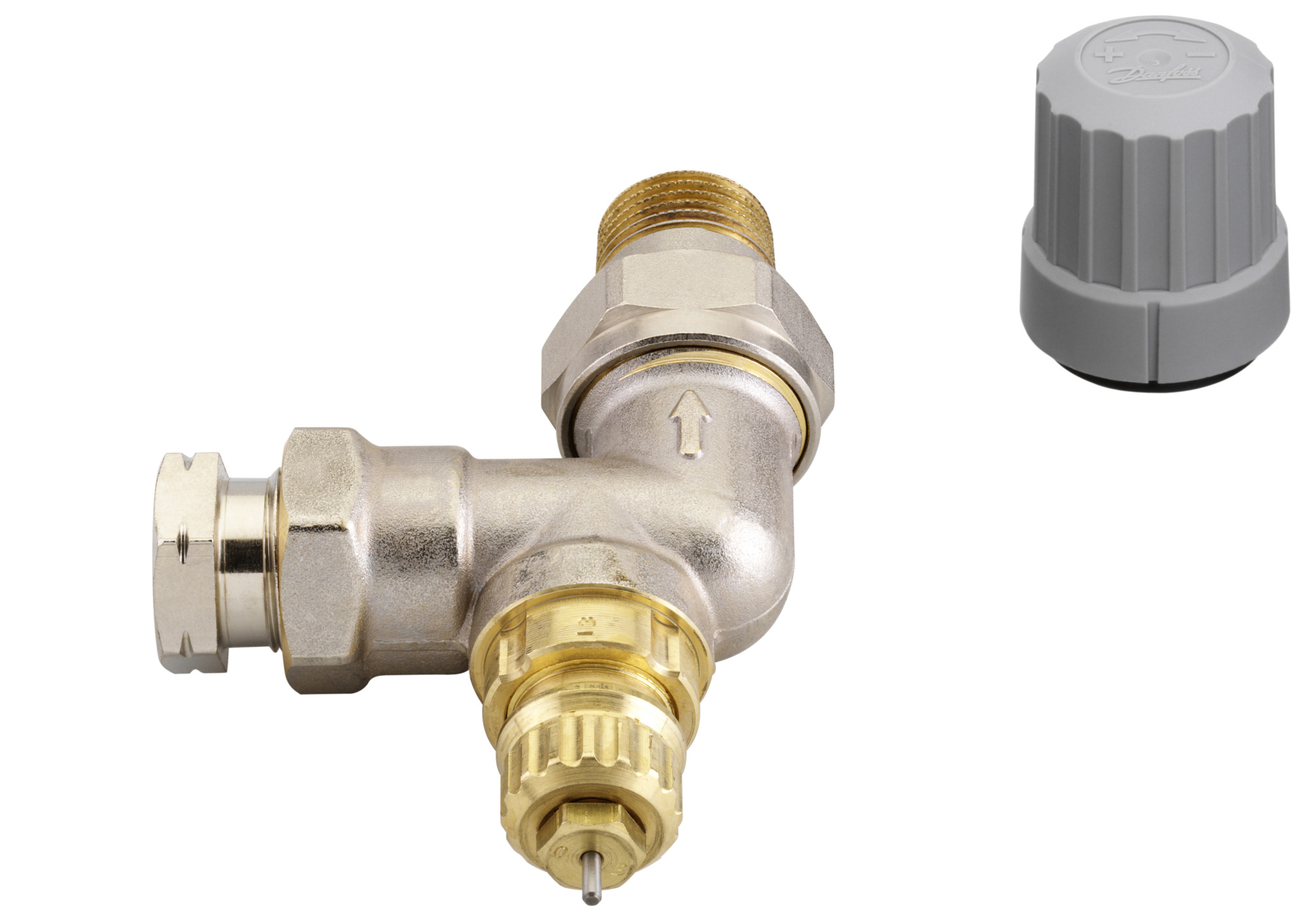 013G0149 Danfoss RADIATOR VALVE, ANGULAR BODY, RA-FN, FIXED CAPACITY, DN 15, 2-TUBE SYSTEM, 10 BAR, ½ INCH, 15MM Radiator Valves, RA-FN, Fixed Capacity, DN 15, Angled, D