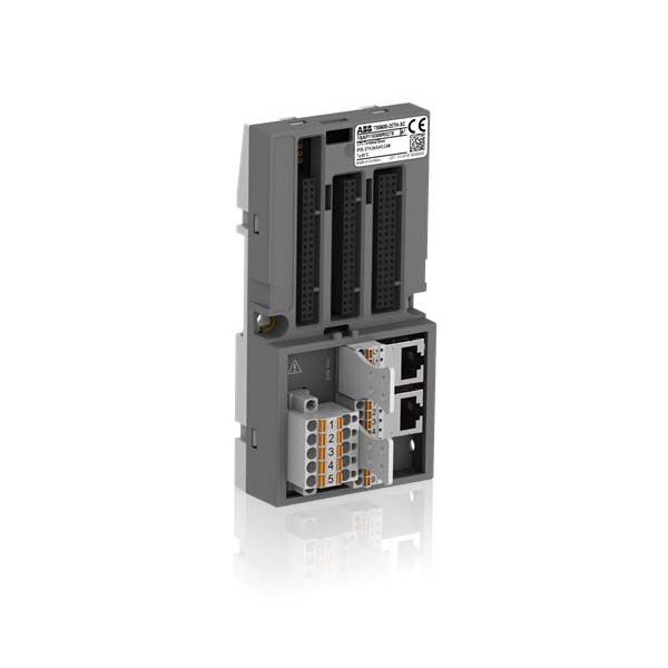 1SAP110300R0278 ABB - TB5600-2ETH Terminal base. For AC500 V3. Without slot for communication module. 2 Ethernet interfaces. 1 serial interface. 1 CAN interface (TB5600-2ETH)