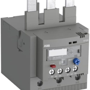 1SAZ911201R1005 ABB - TF96-87 TF96-87 Thermal Overload Relay 75 ... 87 A. The TF96-87 thermal overload relay is an economic electromechanical protection device for the main circuit. It offers reliable and fast protection for motors in the event of overload or phase failure. The device has trip class 10. Further features are the temperature compensation, trip contact (NC), signal contact (NO), automatic- or manual reset selectable, trip-free mechanism, STOP function and a trip indication. The overload relays are connected directly to the block contactors. Single mounting kits are available as accessory.