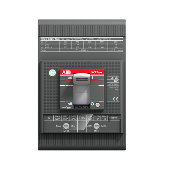 1SDA067639R1 ABB - XT2L 160 TMD 20-300 3p F F CIRCUIT BREAKER TMAX XT2L 160 FIXED THREE-POLE WITH FRONT TERMINALS AND THERMOMAGNETIC RELEASE TMD R 20-300 A