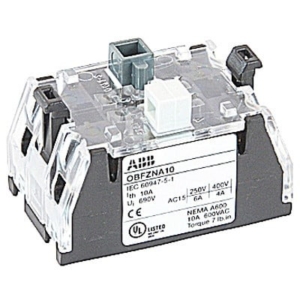OBFZNA10/1 ABB AUXILIARY CONTACT,FOR PRE-CHARGE SWITCH,1 NO,1 NC,10 AMP,250 VAC-6 A,400 VAC-4 AMP,690 VAC