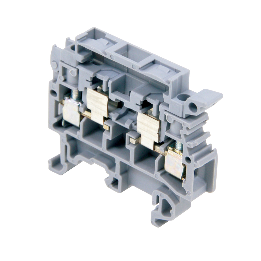 1SNA115657R2500 TE Connectivity FUSED TERMINAL BLOCK, GRAY, MA SERIES, 2 POSITION, 6.3 AMP MAIN CIRCUIT, SCREW CLAMP, DIN RAIL MOUNT, 011565725, M4/8.SF