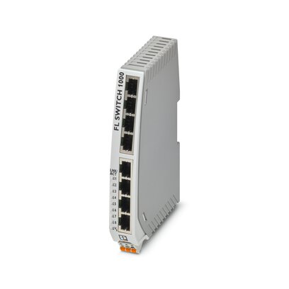 1085256 Phoenix Contact - FL SWITCH 1008N Narrow Ethernet switch, eight RJ45 ports with 10/100 Mbps on all ports, automatic data transmission speed detection, autocrossing function, and QoS