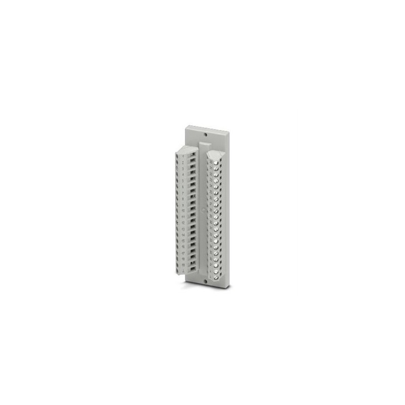 2280336 Phoenix Contact - Interface module - DFLK-D37 SUB/S The VARIOFACE feed-through module implements a 1:1 connection between screw connection terminal blocks and a D-SUB miniature pin strip (number of positions: 37). A separate ground tap is available.