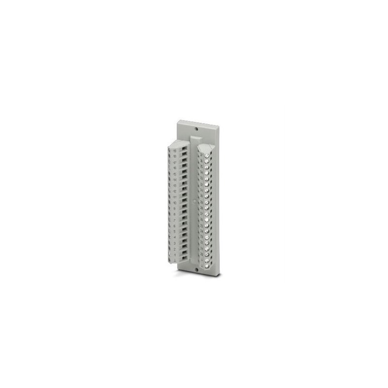 2280349 Phoenix Contact - Interface module - DFLK-D37 SUB/B The VARIOFACE feed-through module implements a 1:1 connection between screw connection terminal blocks and a D-SUB miniature socket strip (number of positions: 37). A separate ground tap is available.