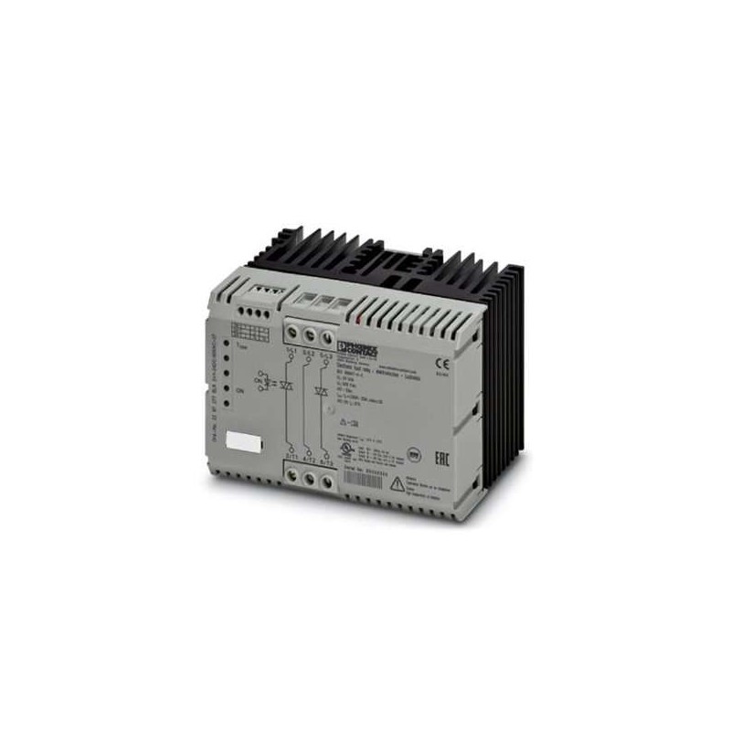 2297277 Phoenix Contact - Solid-state contactor - ELR 2+1- 24DC/500AC-37 Three-phase solid-state contactor with 24 V DC input, 37 A output current, zero voltage switch, optionally with thermal fuse