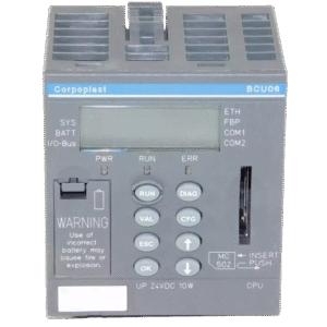 1SAP140100R1170 ABB - BCU06-ETH C3 Central Processing Unit 256kB Ethernet, 24VDC, 2xserial, FBP, Display, SD slot