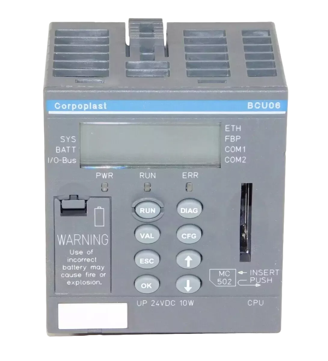 1SAP140100R1170 ABB - BCU06-ETH C3 Central Processing Unit 256kB Ethernet, 24VDC, 2xserial, FBP, Display, SD slot