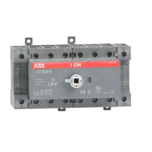 1SCA105429R1001 ABB - OT80F8 8-pole, front operated, base mounted, DIN-rail mountable switch-diconnector / non-fusible diconnect switch with protected clamp terminals, handle and shaft are not included