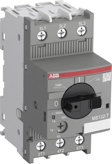 1SAM340000R1014 ABB - MS132-25T The circuit breaker for transformer protection MS132-25T is a compact 45 mm width device designed to protect control transformers on the primary side. This device has a rated operational current of Ie = 25 A. It allows fuse-less protection against overload and short-circuit. The short-circuit current setting is fixed to 20 times the rated operational current to handle the high inrush current generated by transformers. The device allows manually connect and disconnect the transformer from the mains thanks of its built-in disconnection function. The circuit breaker for transformer protection offers a rated service short-circuit breaking capacity of Ics = 50 kA at 400 VAC and a trip class 10. Further features are temperature compensation, trip-free mechanism, rotary handle with a clear switch position indication and short circuit trip indicator. The handle is lockable to protect against unauthorized changes. Auxiliary contacts, signalling contacts, undervoltage releases, shunt trips, power in-feed blocks and terminal spacers are available as accessory.