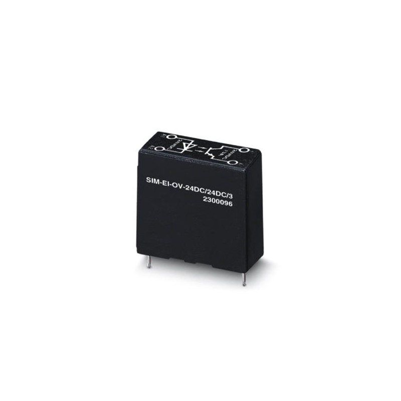 2300096 Phoenix Contact - Miniature solid-state relay - SIM-EI-OV- 24DC/ 24DC/3 Power solid-state relay, with protective circuit in input and output circuits, 24 V DC. DC voltage output of 3 A, max.