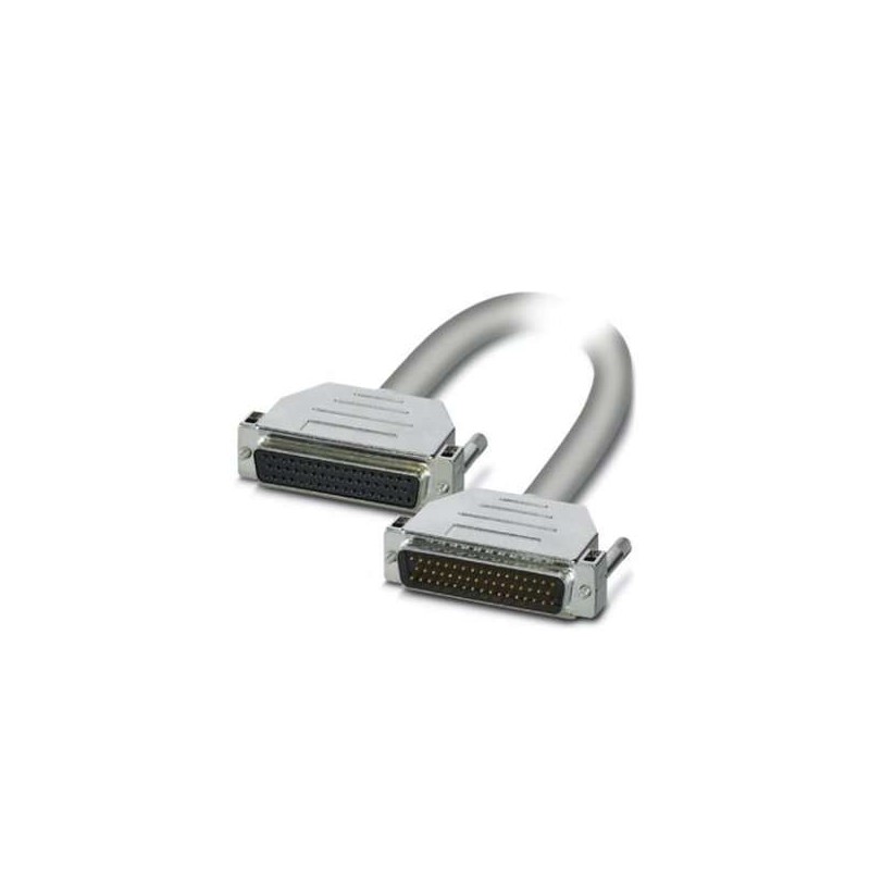 2302308 Phoenix Contact - Cable - CABLE-D50SUB/B/S/300/KONFEK/S Assembled shielded round cable connection 1: D-SUB socket strip (1x 50-position) connection 2: D-SUB pin strip (1x 50-position) cable length: 3 m