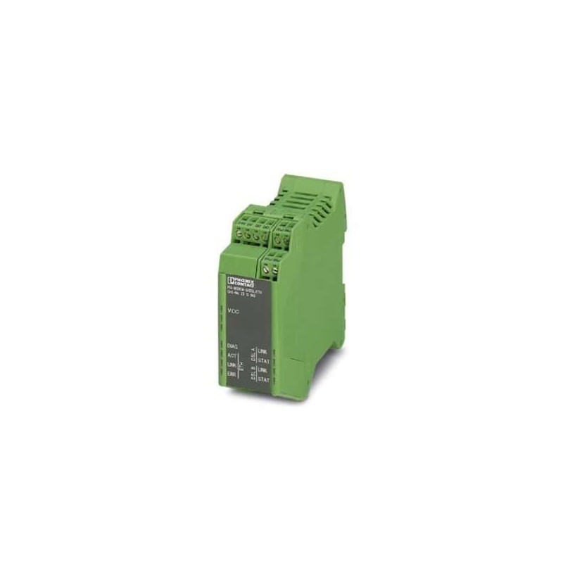 2313643 Phoenix Contact - Modem - PSI-MODEM-SHDSL/ETH First generation: Unmanaged Ethernet extender for point-to-point connections, line and ring structures, data rates up to 30 Mbps, distances of up to 20 km on in-house copper cables, diagnostics via USB and LEDs, 2 SHDSL ports, 1 LAN port