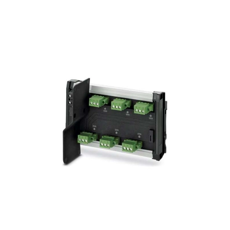 2316307 Phoenix Contact - Device coupler - FB-6SP Device coupler for Foundation Fieldbus and PROFIBUS PA with terminal connections for six spurs connected to fieldbus end devices.