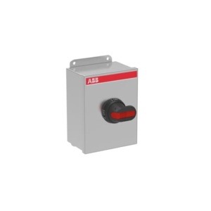 1SCA022823R9140 ABB - EOT45U3S4-P Enclosed Switch Disconnector, 3-p. Max. Horse power rating at three phase 480V 30HP. General purpose current rating 60A. Stainless steel enclosure, NEMA Type 4/4X Watertight, Pistol handle. Interlocked cover. Defeatable interlocking.