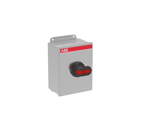 1SCA022823R9140 ABB - EOT45U3S4-P Enclosed Switch Disconnector, 3-p. Max. Horse power rating at three phase 480V 30HP. General purpose current rating 60A. Stainless steel enclosure, NEMA Type 4/4X Watertight, Pistol handle. Interlocked cover. Defeatable interlocking.