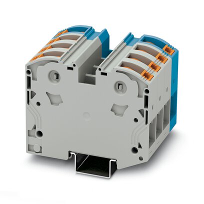 3212069 Phoenix Contact - PTPOWER 35-3L/N High-current terminal block, Blocked, nom. voltage: 1000 V, nominal current: 125 A, connection method: PowerTurn connection, 1 level, cross section: 2.5 mm2 - 35 mm2, mounting type: NS 35/15, color: gray/blue
