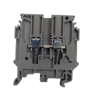 1SNA115930R1300 TE Connectivity Spring Loaded Screw Clamp Terminal Block, Feed-Through, Gray, 6 mm [.236 in] Spacing, 2 Position, Screw Terminal, Signal, DIN Rail, 1000 VAC