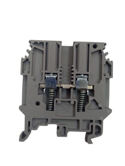 1SNA115930R1300 TE Connectivity Spring Loaded Screw Clamp Terminal Block, Feed-Through, Gray, 6 mm [.236 in] Spacing, 2 Position, Screw Terminal, Signal, DIN Rail, 1000 VAC