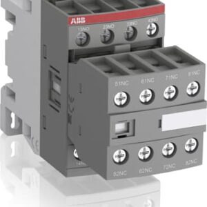 1SBH137001R1344 ABB - NF44E-13 NF44E-13 100-250V50/60HZ-DC Contactor Relay. NF contactor relays are used for switching auxiliary and control circuits. NF contactor relays include an electronic coil interface accepting a wide control voltage Uc min. ... Uc max. Only four coils cover control voltages between 24...500 V 50/60 Hz or 20...500 V DC. NF contactor relays can manage large control voltage variations.