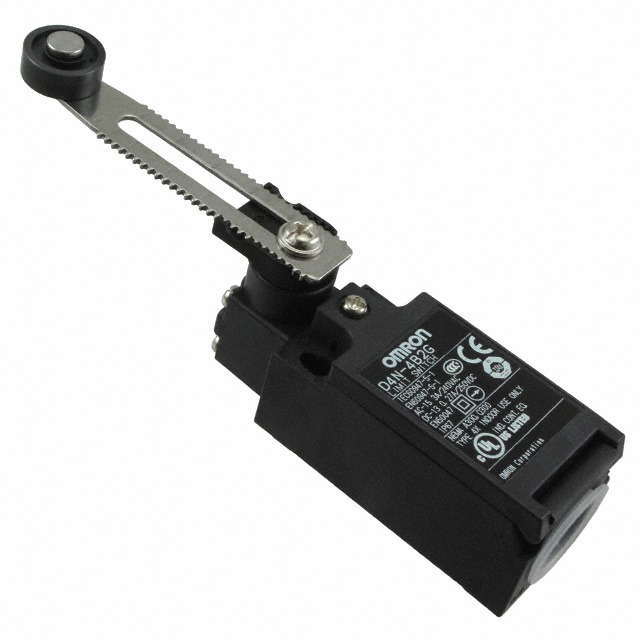 D4N-422G Omron Safety Limit Switch - OMRON (D4N) - Rated current (resistive load) 3A / (resistive load) 10A -(Head and Actuator) Adjustable roller lever ; form lock (metal lever ; resin roller) - Connection type (1-conduit) M20 - (snap-action) 2NC - IP67