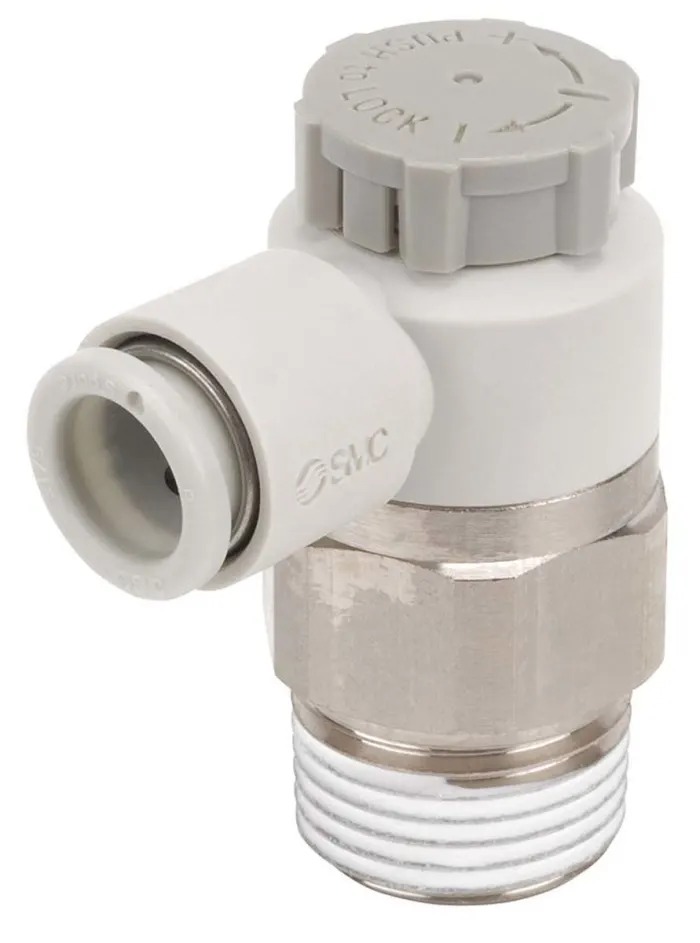 AS2201F-02-08SA SMC SPEED CONTROLLER, W/ ONE-TOUCH FITTING, SERIES: AS, 1/8, 1/4 STANDARD, ELBOW, METER-OUT, 1/4, diameter 8, W/ SEAL