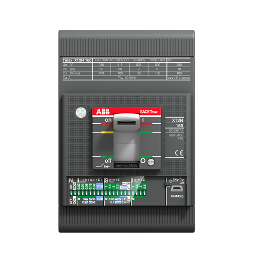 1SDA067070R1 ABB - XT2N 160 Ekip LSI In=100A 3p F F Boxed automatic circuit breaker XT2N - Icu breaking capacity (415V) = 36kA - 160A Ekip LSI electronic release, In = 100A 3-pole with fixed terminals.