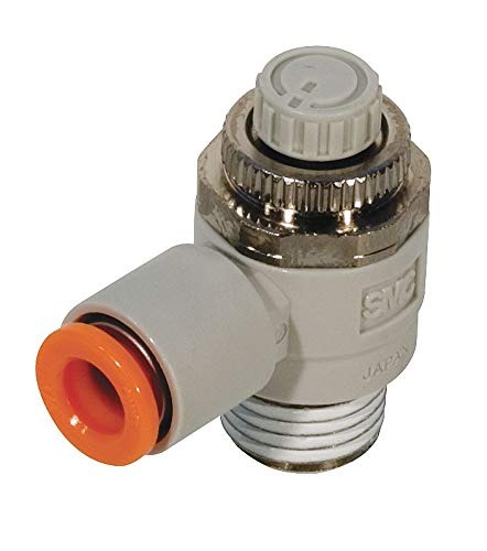 AS2201F-N02-06S SMC SPEED CONTROLLER, W/ ONE-TOUCH FITTING, SERIES: AS, 1/8, 1/4 STANDARD, ELBOW, METER-OUT, NPT, 1/4, Ø6, W/ SEAL