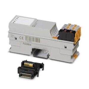 2688433 Phoenix Contact - Special function module - AXL F SSI1 AO1 1H Axioline F special function module, 1 SSI interface for absolute encoder, 1 analog output: 0-10 V, ±10 V, 0-5 V, ±5 V, 0-20 mA, 4-20 mA, ±20 mA, 2-wire connection method (including bus base module and connectors)
