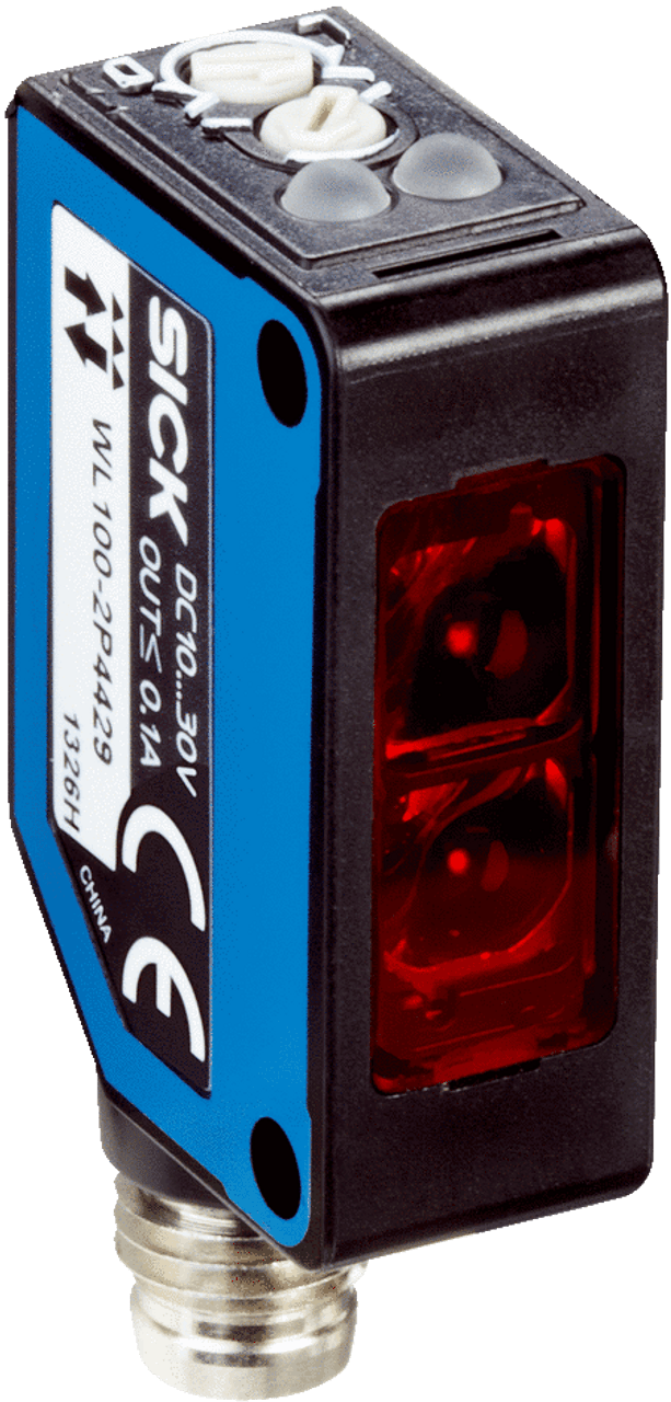 6052385 Sick - WL100-2P3429 REFLEX SENSOR, PNP, RED LIGHT, NO POLARIZATION FILTER, FOR CLEAR MATERIAL DETECTION, WITH A LO/DO RO
