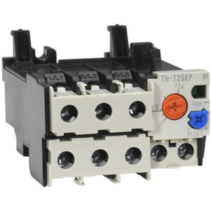 TH-T25KP 6.6A Mitsubishi Thermal overload O/L protection relay (TOR) with 3 heating elements (overload + phase failure protection) - Mitsubishi Electric (TH-T series) - 3-poles (3P) - 5.2A...8A trip current setting range - with 1NO+1NC aux. contacts - Screw-clamp connections with finger protection