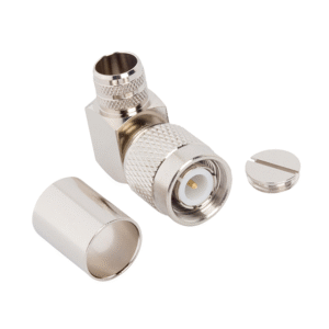 122502 Amphenol TNC Connector Plug, 50ohm Male Pin Steering Wheel, Right Angle Solder
