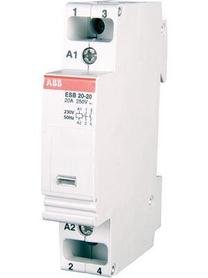 GHE3211102R0001 ABB - ESB20-20 24V 50Hz / 28V 60Hz INSTALLATION CONTACTOR, 20 AMP, 2 POLE, 24 VOLT, DIN MOUNT, SCREW TERMINAL