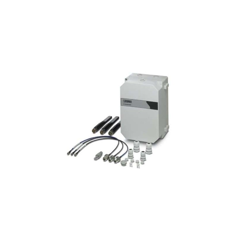 2701430 Phoenix Contact - Control box - FL RUGGED BOX OMNI-1 IP66 control box set for constructing wireless systems for industrial applications, incl. three 2.4/5 GHz omnidirectional antennas that can be directly screwed on, with DIN rail, plugs, and screw connections, without devices