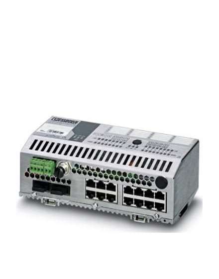 2701466 Phoenix Contact - Industrial Ethernet Switch - FL SWITCH SMCS 14TX/2FX-SM Ethernet Smart Managed Compact Switch with 14 10/100 Mbps RJ45 ports and two 100 Mbps FX-SC single mode ports