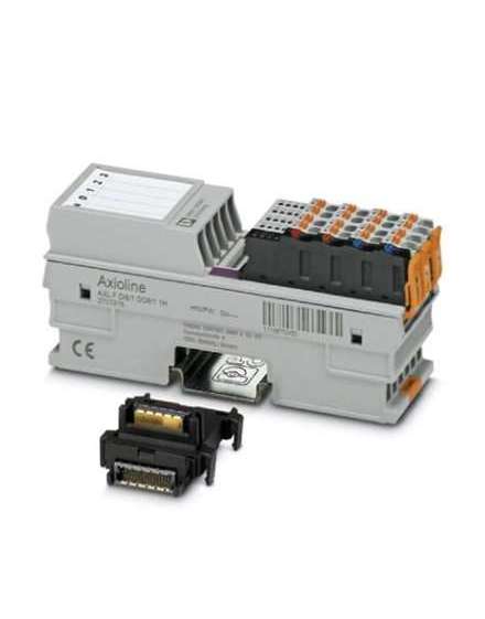 2702017 Phoenix Contact - AXL F DI8/1 DO8/1 XC 1H Axioline F XC, Digital I/O module, Digital inputs: 8, 24 V DC, connection method: 1-wire, Digital outputs: 8, 24 V DC, 500 mA, connection method: 1-wire, Extreme conditions version, transmission speed in the local bus: 100 Mbps, degree of protection: IP20, including bus base module and Axioline F connectors