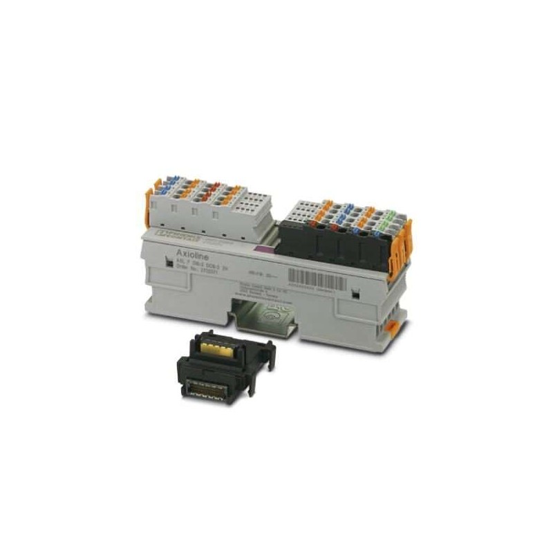 2702071 Phoenix Contact - I/O module - AXL F DI8/3 DO8/3 2H Axioline F, Digital I/O module, Digital inputs: 8, 24 V DC, connection method: 3-wire, Digital outputs: 8, 24 V DC, 500 mA, connection method: 3-wire, transmission speed in the local bus: 100 Mbps, degree of protection: IP20, including bus base module and Axioline F connectors