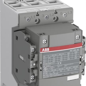 1SFL467001R1222 ABB - AF146-30-22-12 AF146-30-22-12 Contactor. The AF146-30-22-12 is a 3 pole - 1000 V IEC or 600 V UL contactor with pre-mounted auxiliary contacts and double clamp, controlling motors up to 75 kW / 400 V AC (AC-3) or 100 hp / 480 V UL and switching power circuits up to 225 A (AC-1) or 200 A UL general use.