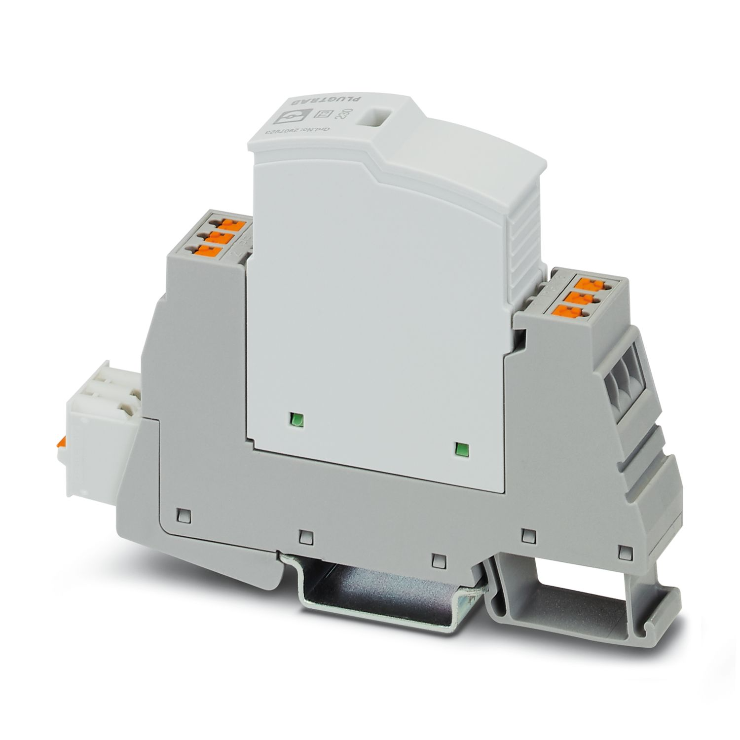 2907928 Phoenix Contact - PLT-SEC-T3-230-FM-PT Type 2/3 surge protection, consisting of protective plug and base element with Push-in connection. For single-phase power supply network with integrated status indicator and remote signaling. Nominal voltage: 230 V AC/DC