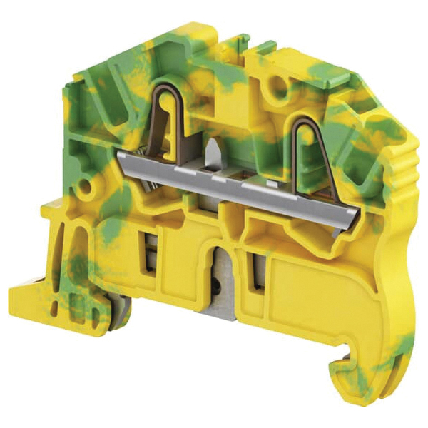 1SNK705150R0000 TE Connectivity TERMINAL BLOCK, SNK SERIES, GREEN-YELLOW, DIN-RAIL, SPRING CLAMP, 12 AWG, 5.2 MM PIN-SPACING, BLADE DISCONNECT,