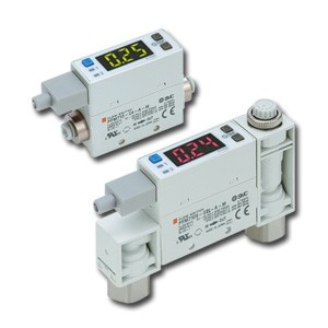 PFM711S-02-B SMC DIGITAL FLOW SWITCH, 2 COLOR DISPLAY, SERIES PFM, INTEGRATED DISPLAY, 2-100 L/MIN, FLOW ADJUSTMENT VALVE, RC1/4 PORT SIZE, STRAIGHT PIPING ENTRY, 2 PNP OUTPUTS, UNIT SWITCHING FUNCTION, WITH MANUAL, 2 M LEAD WIRE W CONNECTOR