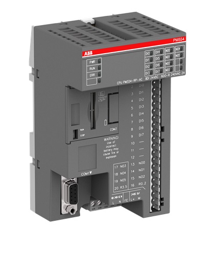 1SAP120800R0001 ABB - PM554-RP-AC AC500, Programmable Logic Controller , 128kB, 8DI/6DO-R, 115-230VAC, 1xRS485, 2xOption Slot